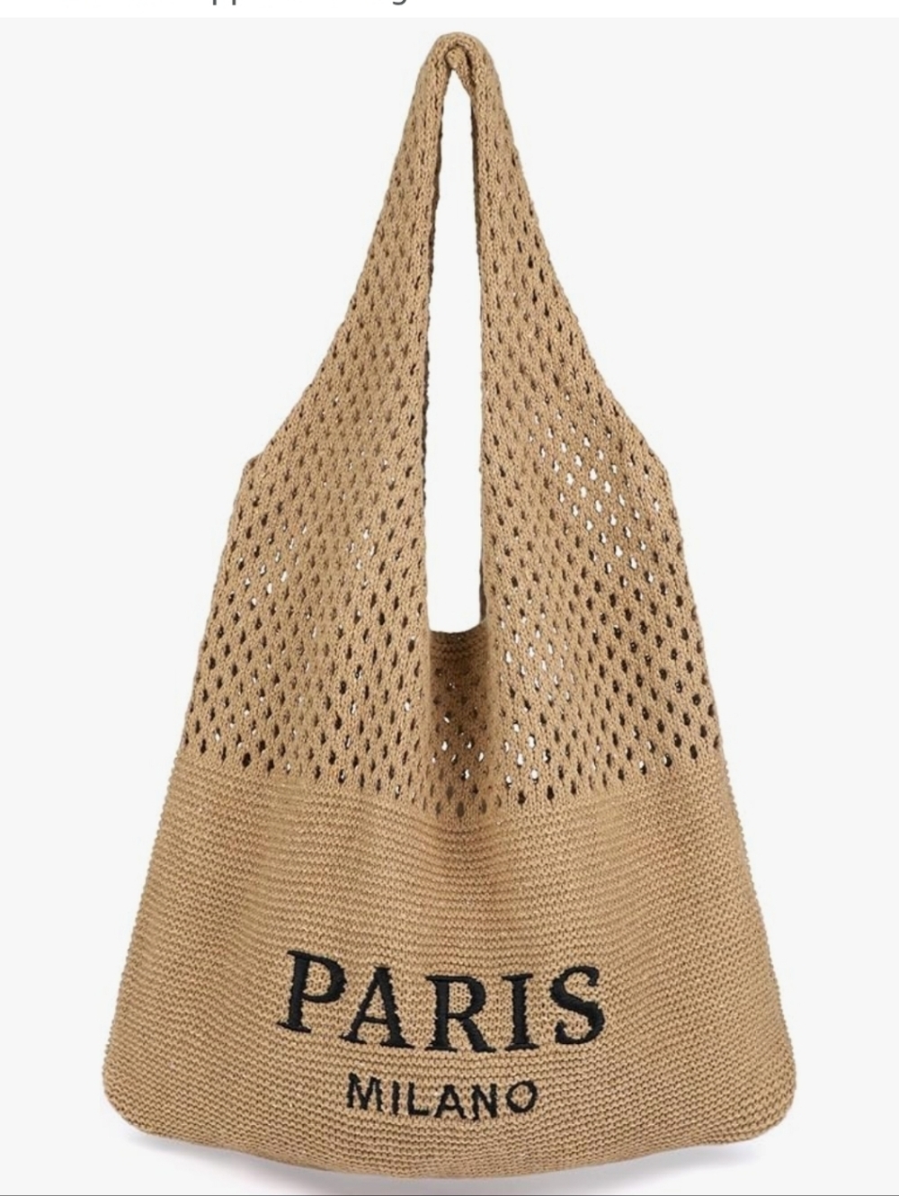 Paris Milano Woven Tote Bag in Tan